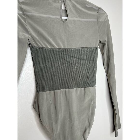 Zara White Label Combination Knit Corset Sweater Mesh Style Blogger Fav Bodysuit - Picture 7 of 8